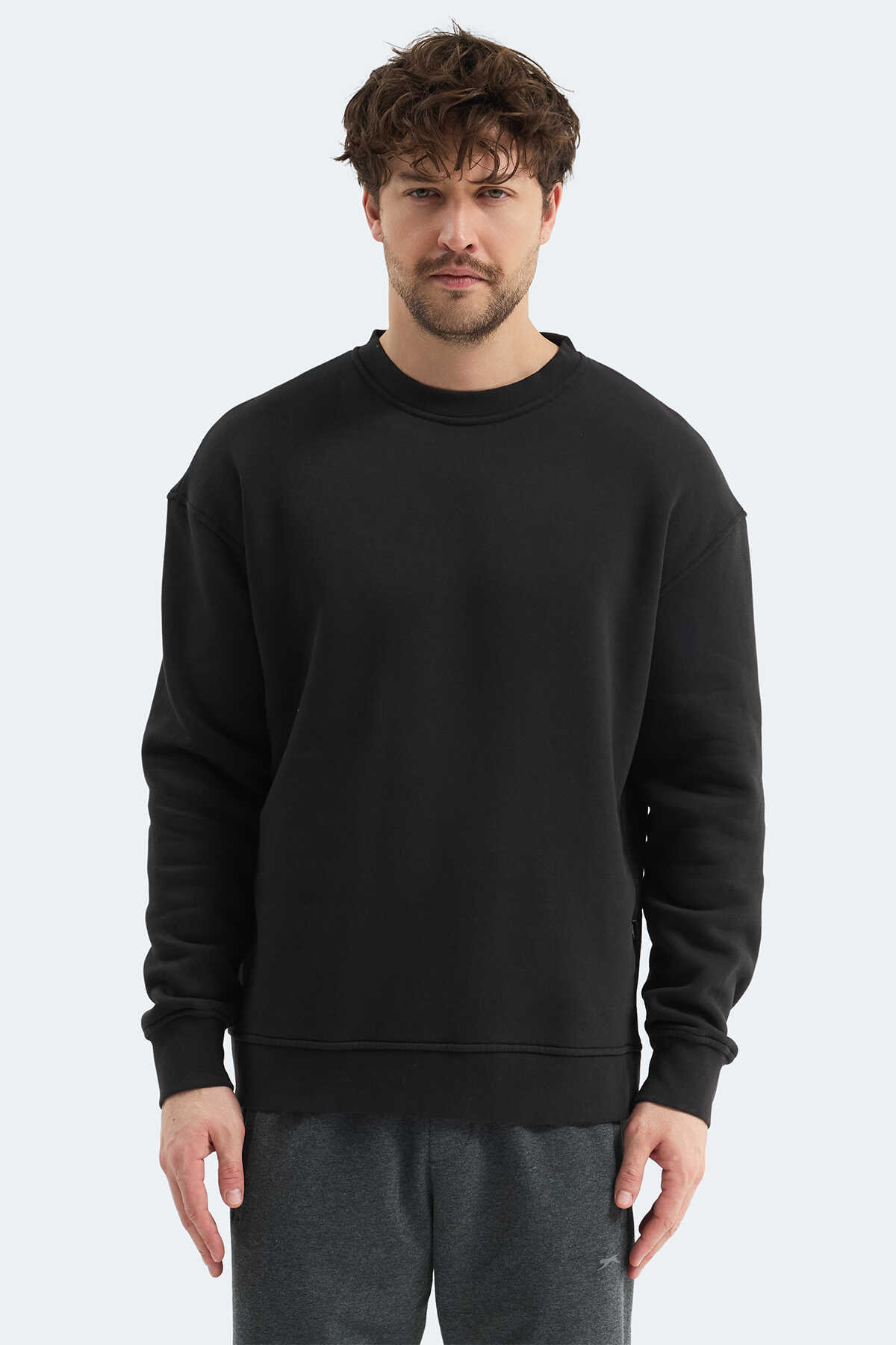 Slazenger - Slazenger VADIM Unisex Oversıze Siyah Sweatshırt