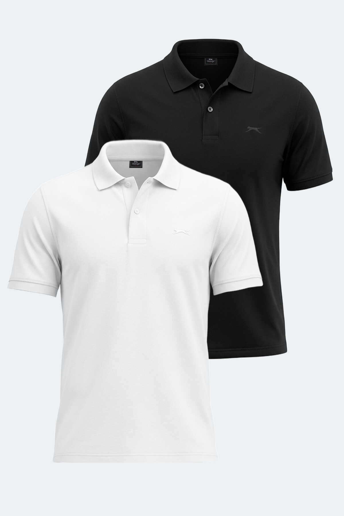 Slazenger - Slazenger VALE KTN 2 Lİ SET Erkek Polo Yaka Tişört