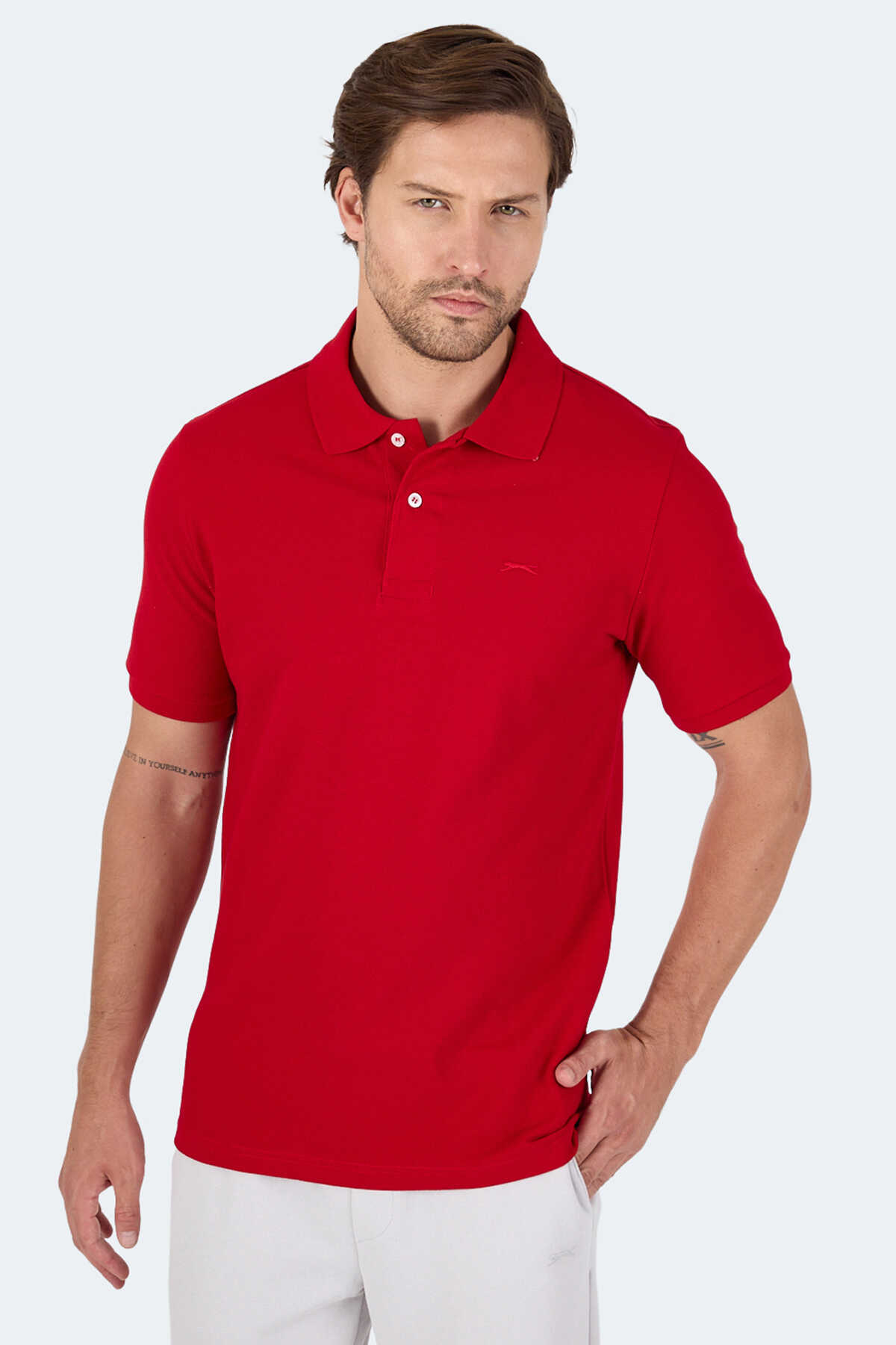 Slazenger - Slazenger VALE KTN Erkek Tişört Kırmızı