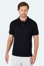 Slazenger - Slazenger VALE KTN Erkek Polo Yaka Siyah Tişört Slazenger - Slazenger VALE KTN Erkek Polo Yaka Siyah Tişört