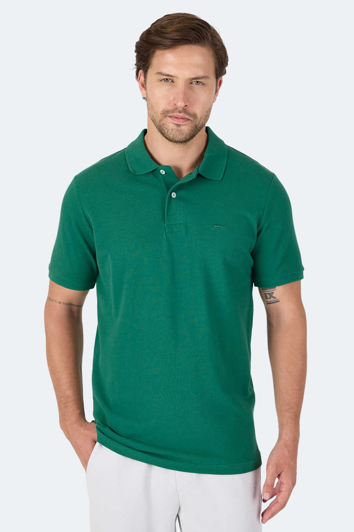 Slazenger - Slazenger VALE KTN Erkek Tişört Yeşil