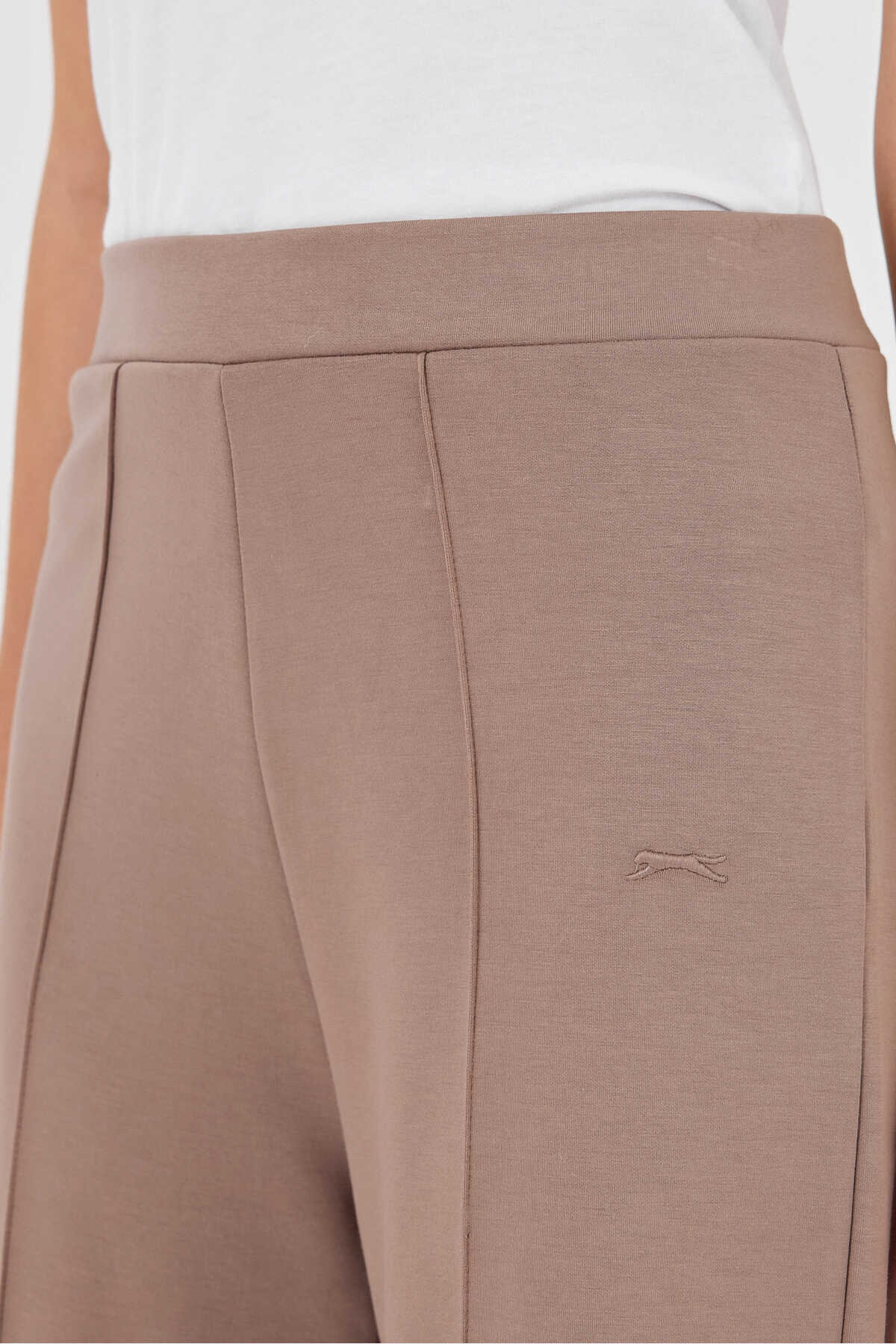 Slazenger VALENTINO 2 Lİ SET Kadın Bol Paça Taş Gri - Vizon Pantolon - 7