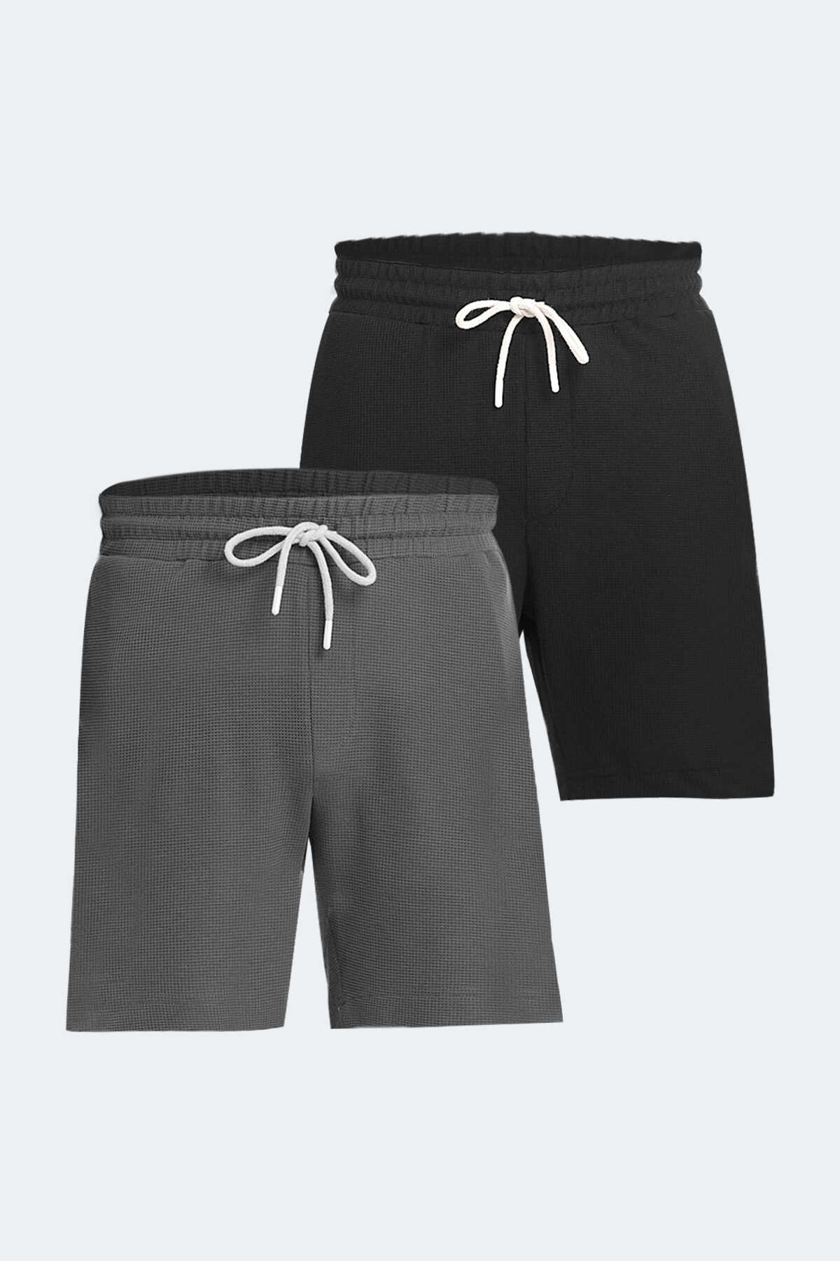 Slazenger - Slazenger VALERI 2 li Set Erkek Şort Siyah - Koyu Gri