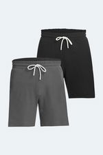 Slazenger - Slazenger VALERI 2 li Set Erkek Cepli Siyah - Koyu Gri Şort