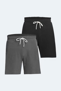 Slazenger - Slazenger VALERI 2 li Set Erkek Cepli Siyah - Koyu Gri Şort