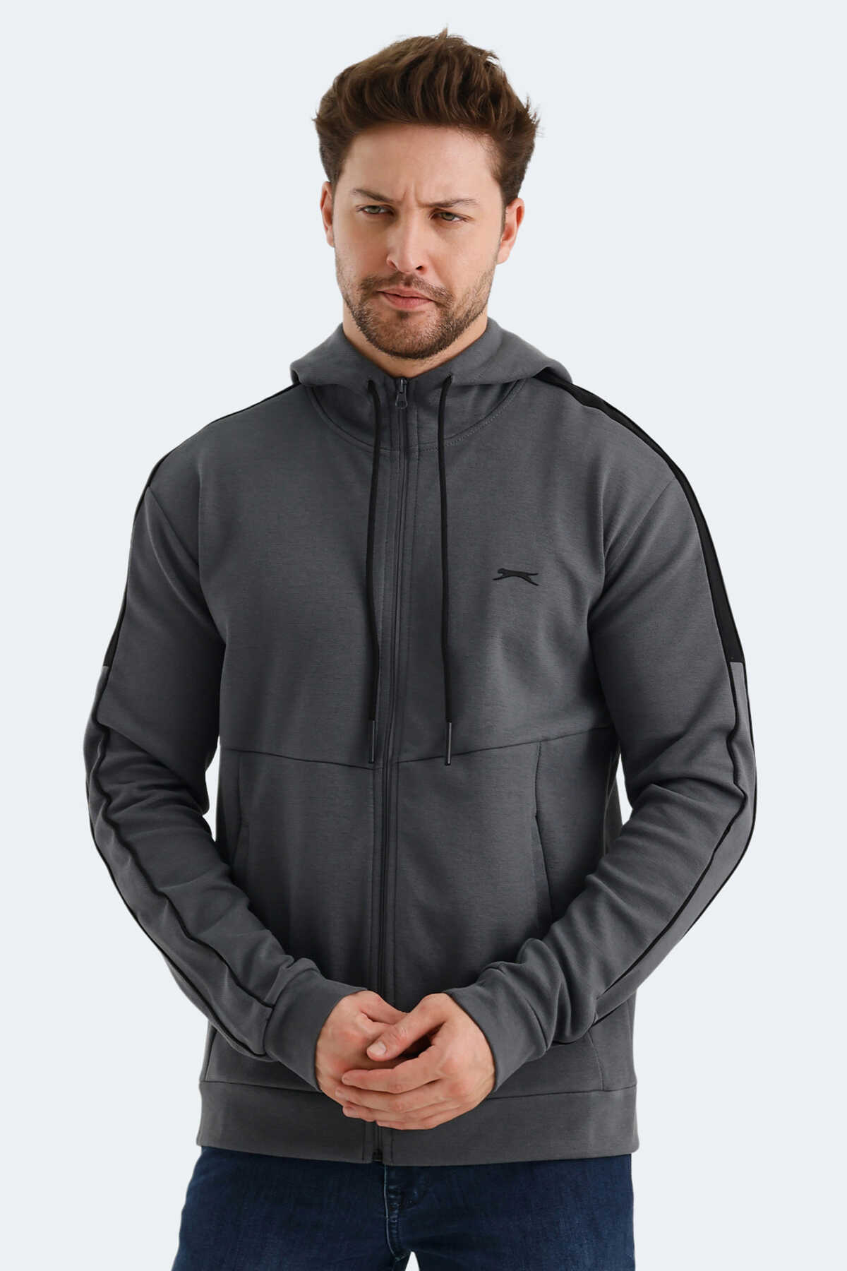 Slazenger - Slazenger VALERYA Erkek Sweatshirt Koyu Gri