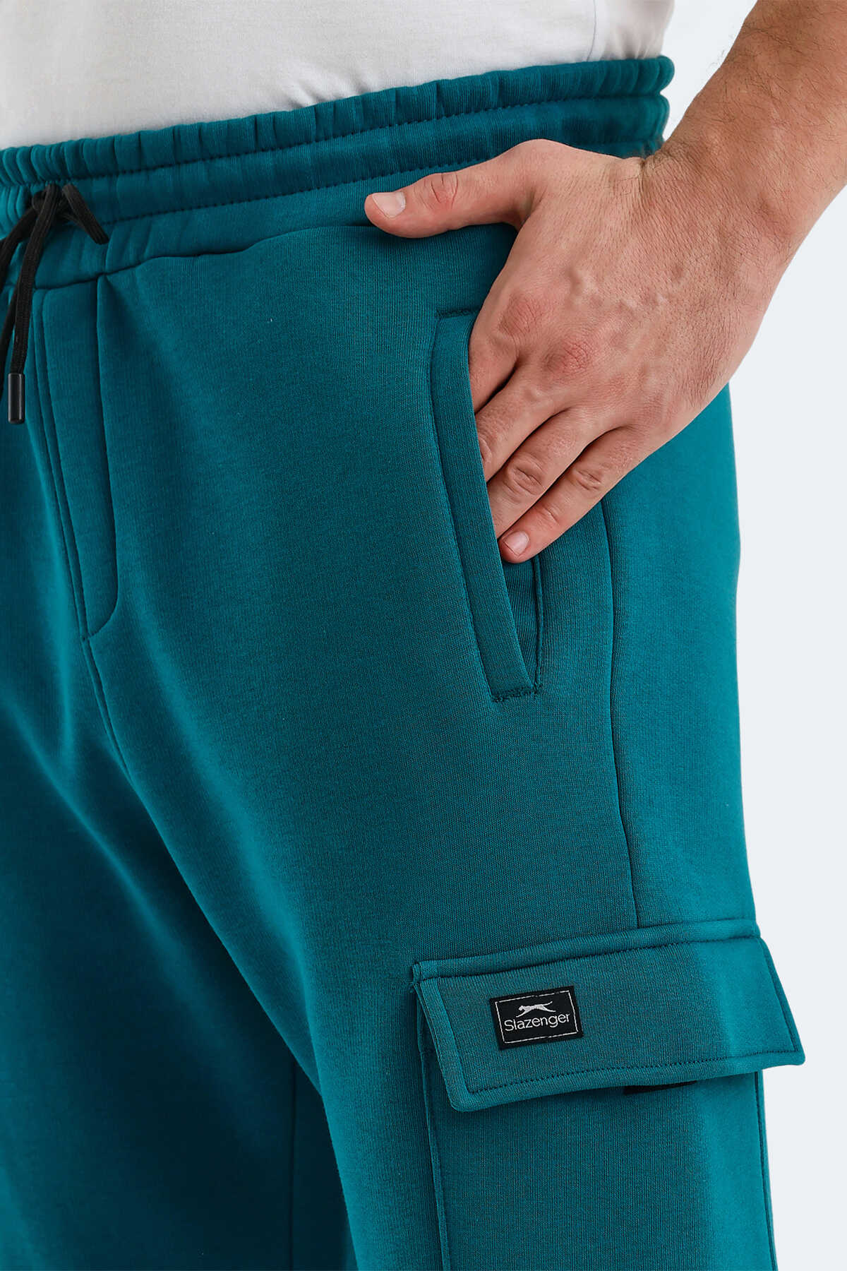 Slazenger VALORA 2 Lİ SET Erkek Kargo Cepli Siyah - Petrol Eşofman Altı - 4