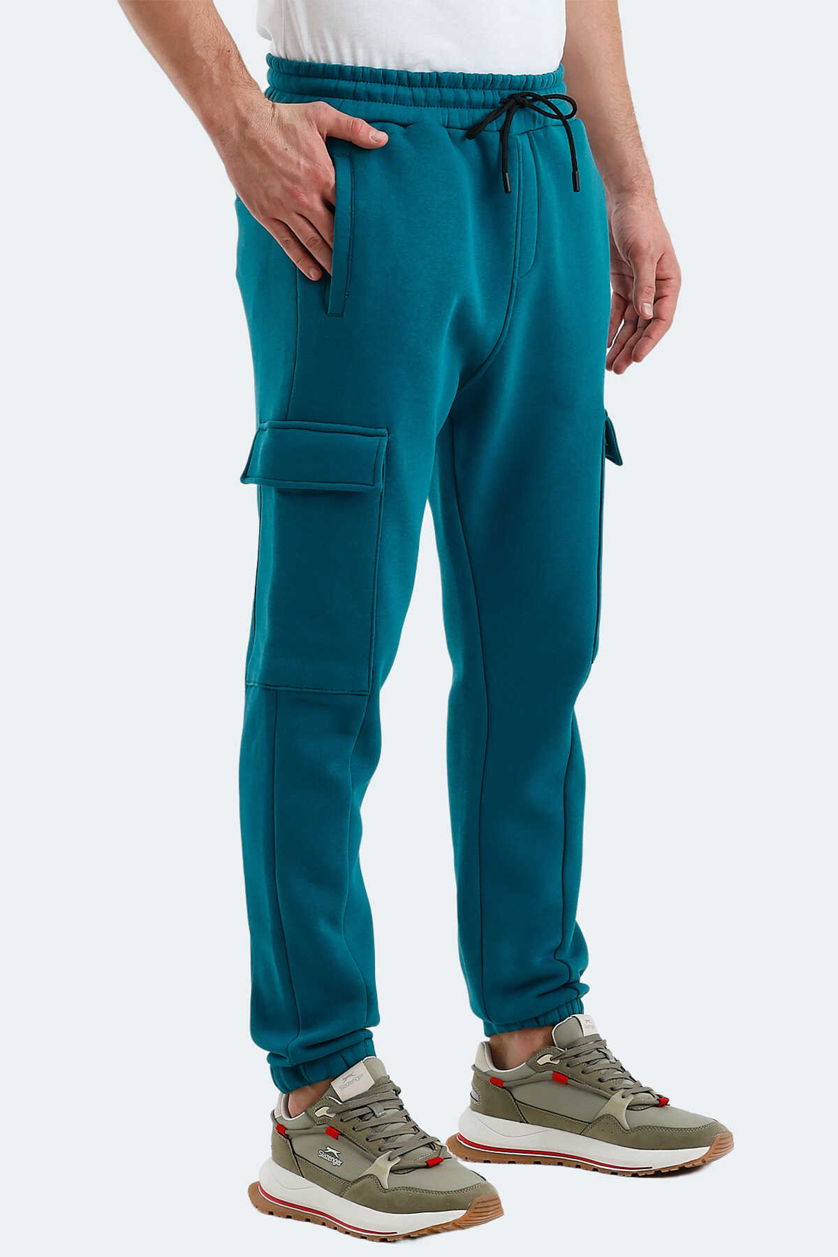 Slazenger VALORA 2 Lİ SET Erkek Kargo Cepli Siyah - Petrol Eşofman Altı - 6