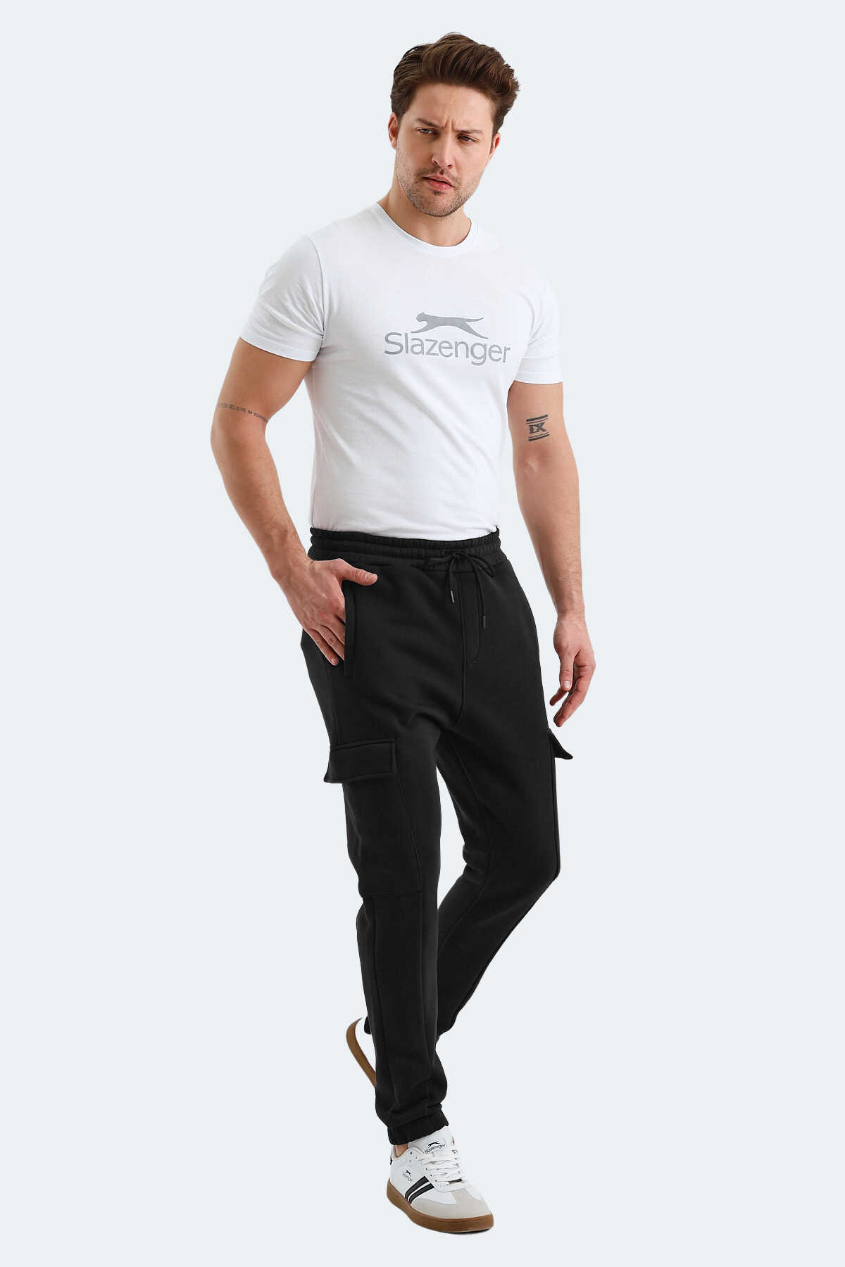 Slazenger VALORA 2 Lİ SET Erkek Kargo Cepli Siyah - Petrol Eşofman Altı - 9