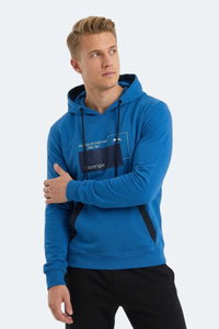 Slazenger - Slazenger VANDA Erkek Kanguru Cepli Kapüşonlu Mavi Sweatshırt