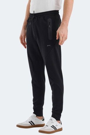 Slazenger VARUNA Erkek Fermuar Cepli Slim Fit Siyah Eşofman Altı 