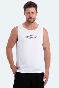 Slazenger - Slazenger VASANTA Erkek Kolsuz Beyaz Tişört Slazenger - Slazenger VASANTA Erkek Kolsuz Beyaz Tişört