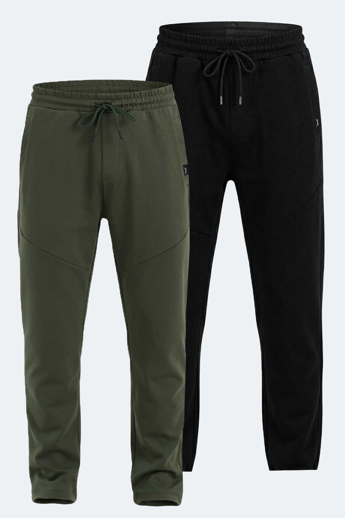 Slazenger - Slazenger VASHTI 2 Lİ SET Erkek Siyah - Haki Eşofman Altı