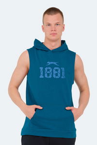 Slazenger - Slazenger VASILISA Erkek Kolsuz Kanguru Cepli Petrol Tişört Slazenger - Slazenger VASILISA Erkek Kolsuz Kanguru Cepli Petrol Tişört