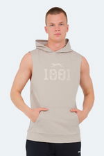 Slazenger - Slazenger VASILISA Erkek Kolsuz Kanguru Cepli Taş Gri Tişört Slazenger - Slazenger VASILISA Erkek Kolsuz Kanguru Cepli Taş Gri Tişört