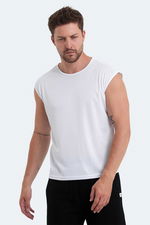 Slazenger - Slazenger VASKA I Erkek Kolsuz Beyaz Tişört