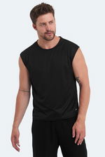 Slazenger - Slazenger VASKA I Erkek Kolsuz Siyah Tişört