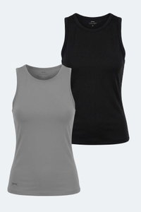 Slazenger - Slazenger VATIK I 2 Lİ SET Kadın Siyah - Gri Atlet