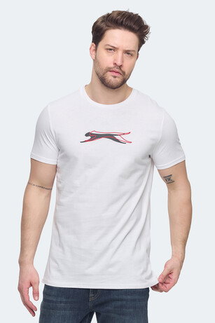Slazenger VEDRAN KTN Erkek Baskılı Beyaz Tişört