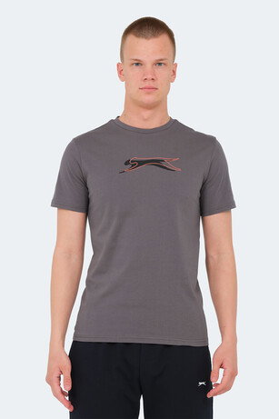 Slazenger VEDRAN KTN Erkek Baskılı Koyu Gri Tişört