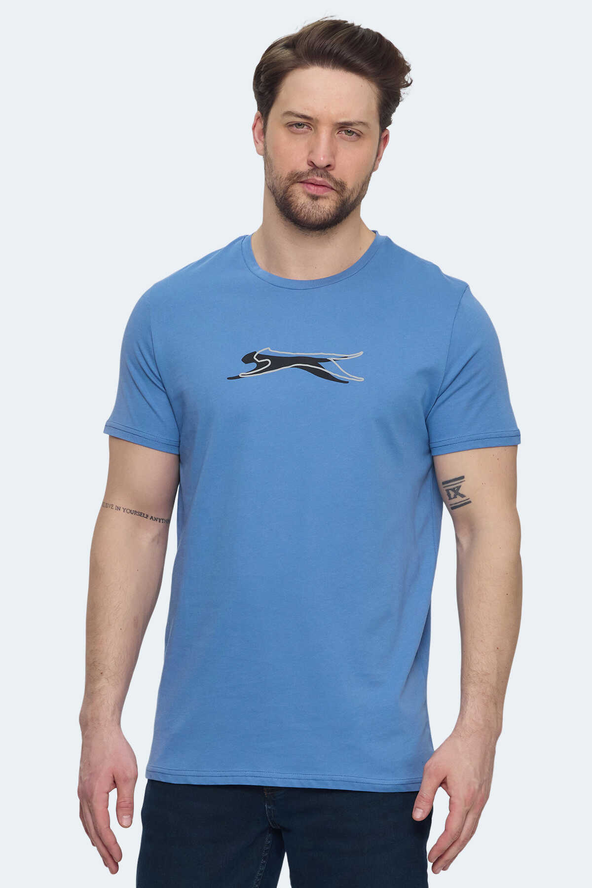 Slazenger - Slazenger VEDRAN KTN Erkek Petrol Tişört