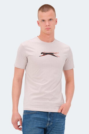 Slazenger VEDRAN KTN Erkek Baskılı Taş Gri Tişört