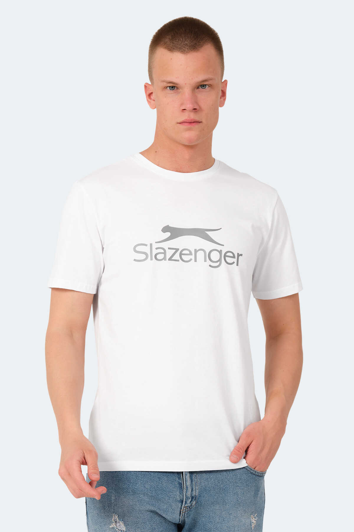 Slazenger - Slazenger VEERA IN Erkek Tişört Beyaz