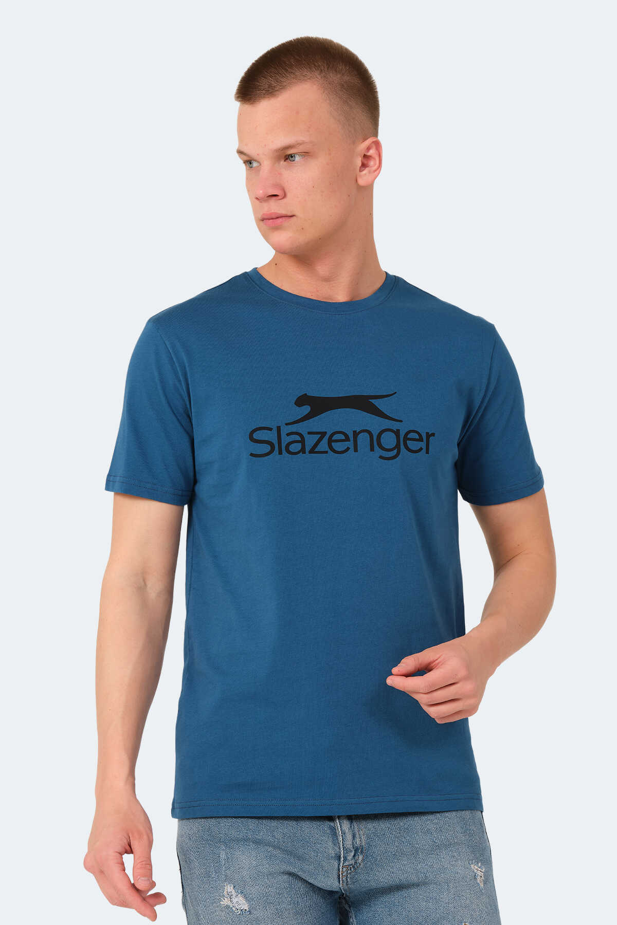 Slazenger - Slazenger VEERA IN Erkek Tişört Petrol