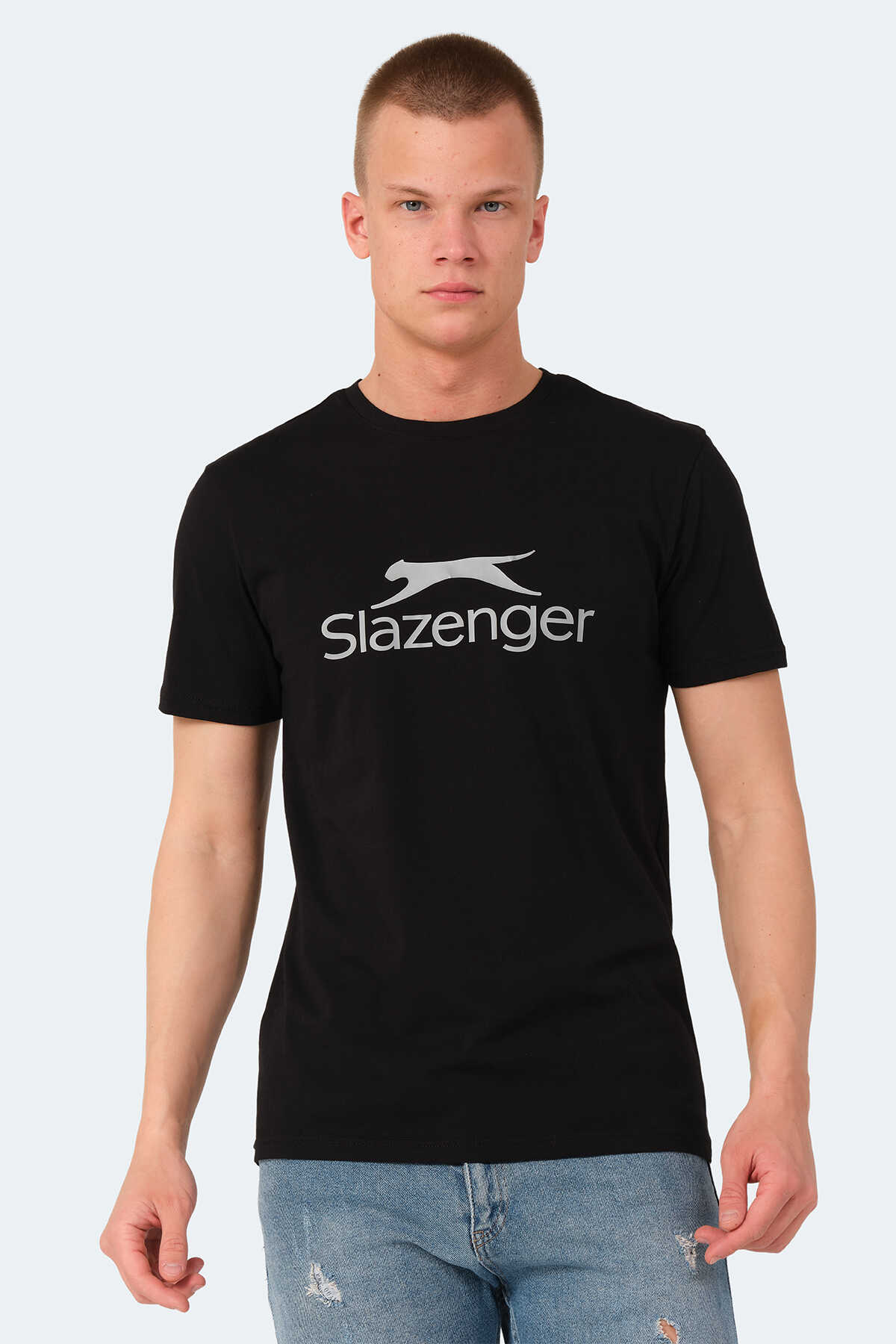 Slazenger - Slazenger VEERA IN Erkek Tişört Siyah