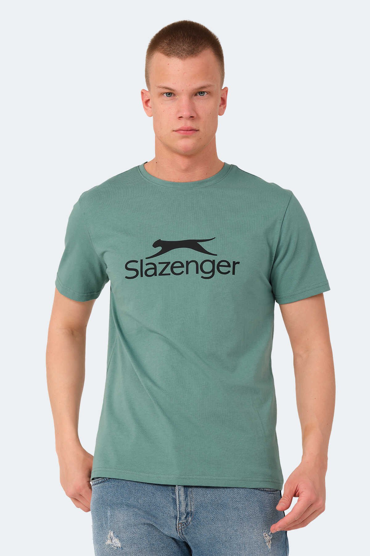 Slazenger - Slazenger VEERA Erkek Tişört Su Yeşili