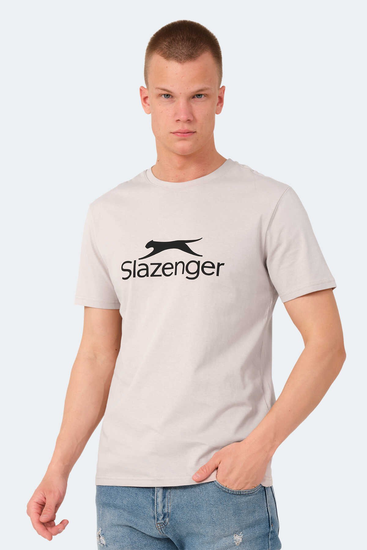 Slazenger - Slazenger VEERA Erkek Tişört Taş Gri