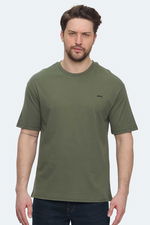 Slazenger - Slazenger VELLAMO Erkek Oversıze Haki Tişört Slazenger - Slazenger VELLAMO Erkek Oversıze Haki Tişört