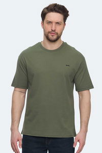 Slazenger - Slazenger VELLAMO Erkek Oversıze Haki Tişört