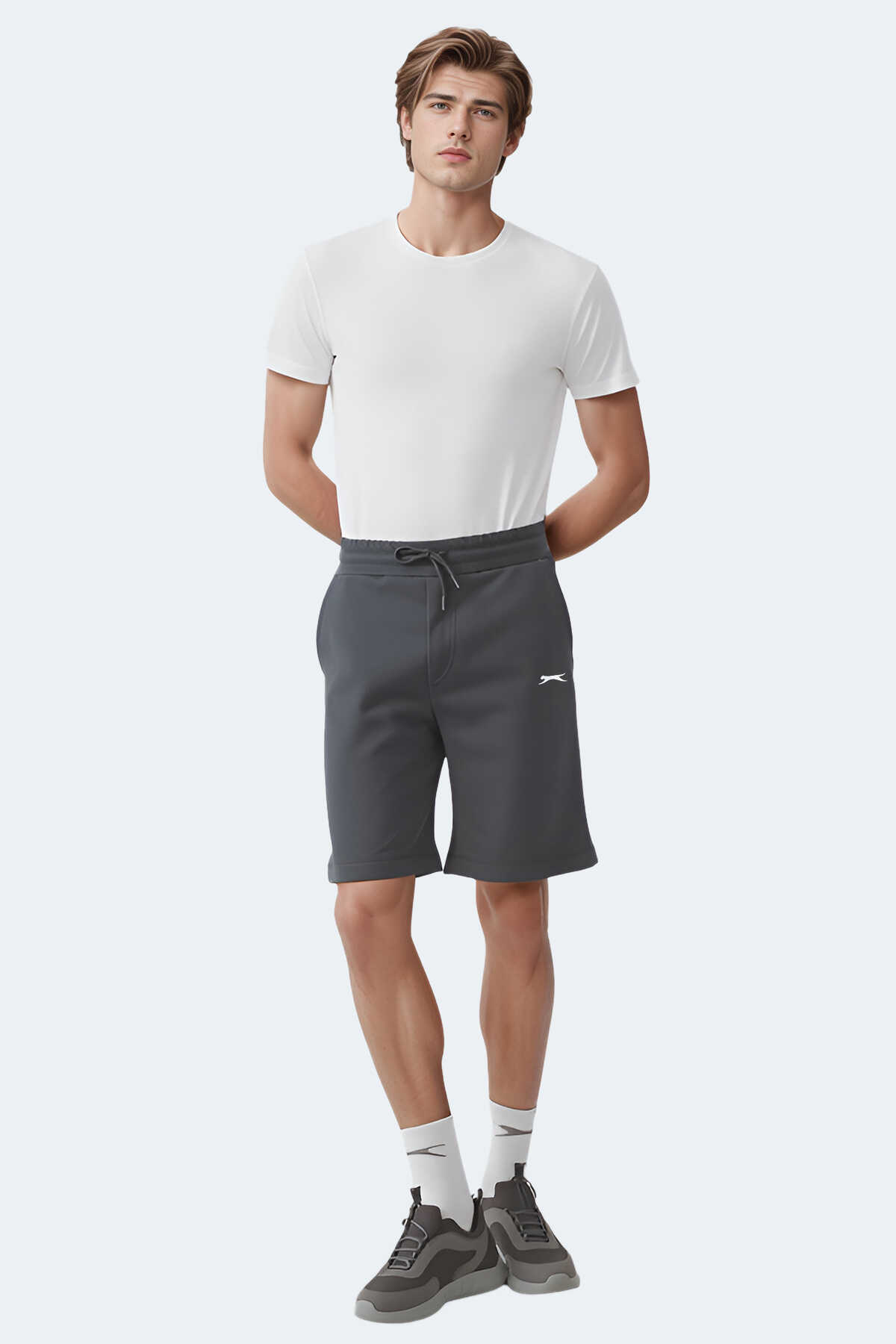 Slazenger - Slazenger VELVELA Erkek Şort Koyu Gri