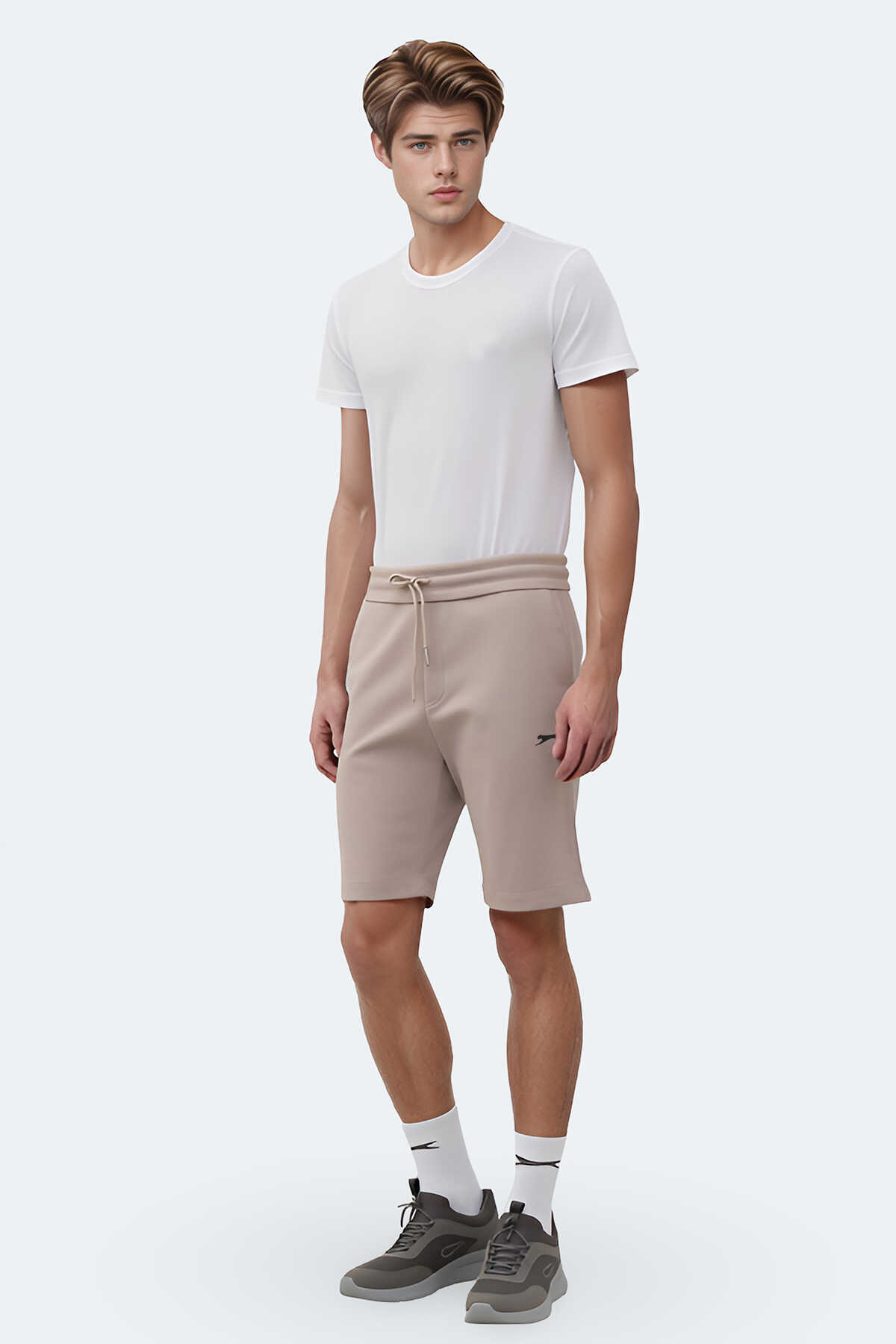 Slazenger - Slazenger VELVELA Erkek Şort Taş Gri
