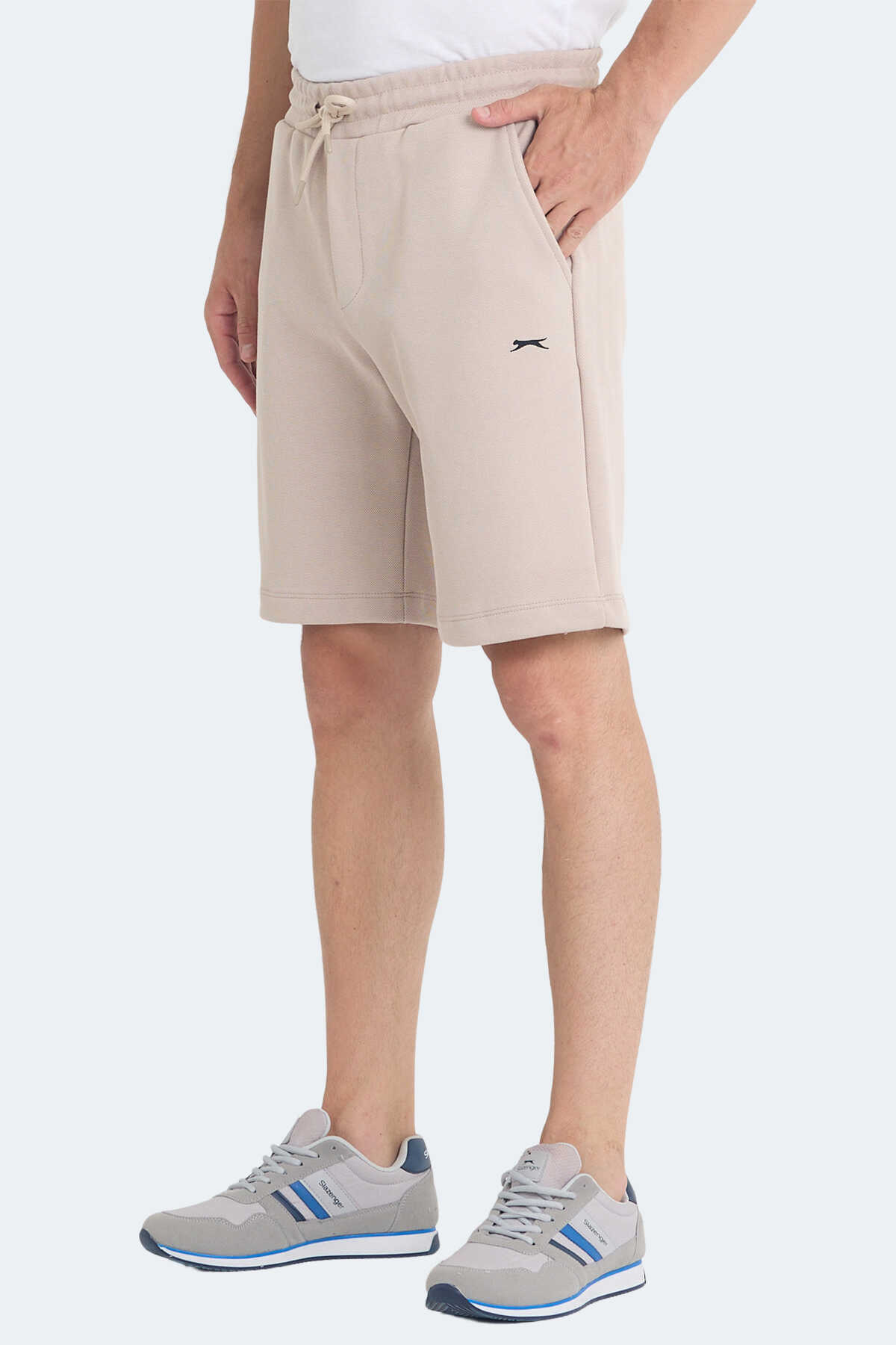 Slazenger - Slazenger VELVELA Erkek Şort Taş Gri