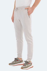 Slazenger - Slazenger VENOM Erkek Fermuar Cepli Dar Paça Taş Gri Eşofman Altı