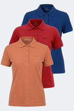 Slazenger - Slazenger VERA 3 LÜ SET Kadın Polo Yaka Tişört