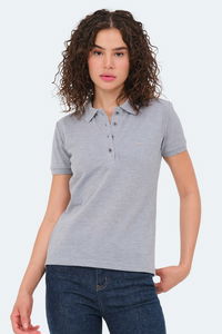 Slazenger - Slazenger VERA I Kadın Polo Yaka Gri Tişört Slazenger - Slazenger VERA I Kadın Polo Yaka Gri Tişört