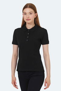 Slazenger - Slazenger VERA I Kadın Polo Yaka Siyah Tişört Slazenger - Slazenger VERA I Kadın Polo Yaka Siyah Tişört