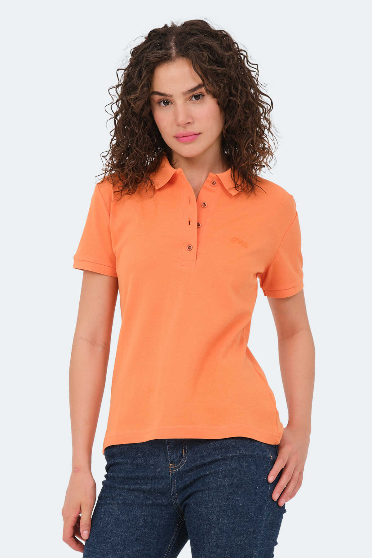 Slazenger - Slazenger VERA I Kadın Polo Yaka Turuncu Tişört