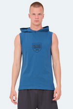 Slazenger - Slazenger VERSIO IN Erkek Kolsuz Baskılı Petrol Tişört