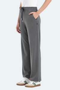 Slazenger - Slazenger VERSUS Kadın Cepli Bol Paça Koyu Gri Eşofman Altı