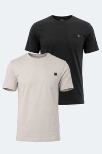 Slazenger - Slazenger VESELA 2 Lİ SET Erkek Siyah -Taş Gri Tişört