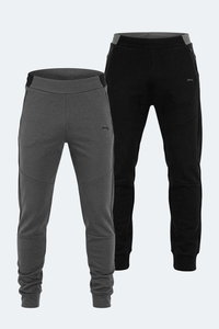 Slazenger - Slazenger VESSEL 2 Lİ SET Erkek Siyah - Koyu Gri Eşofman Altı