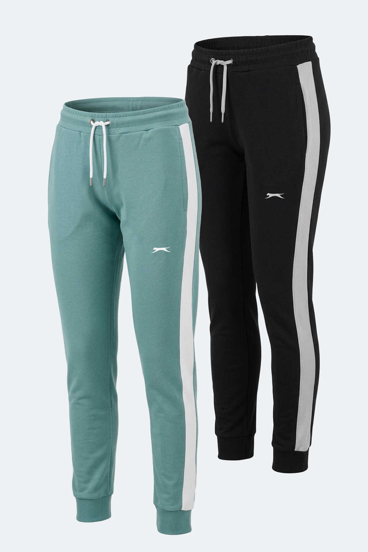 Slazenger - Slazenger VEVA 2 Lİ SET Kadın Yeşil - Siyah Eşofman Altı