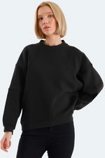 Slazenger - Slazenger VIA Kadın Oversıze Siyah Sweatshırt Slazenger - Slazenger VIA Kadın Oversıze Siyah Sweatshırt