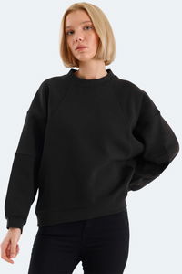 Slazenger - Slazenger VIA Kadın Oversıze Siyah Sweatshırt Slazenger - Slazenger VIA Kadın Oversıze Siyah Sweatshırt