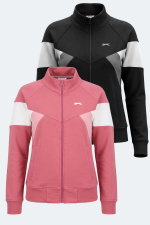 Slazenger - Slazenger VICTORY 2 li set Kadın Fermuarlı Dik Yaka Cepli Siyah - Gül Sweatshırt