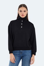 Slazenger - Slazenger VIDAL IN Kadın Dik Yaka Oversıze Siyah Sweatshırt Slazenger - Slazenger VIDAL IN Kadın Dik Yaka Oversıze Siyah Sweatshırt